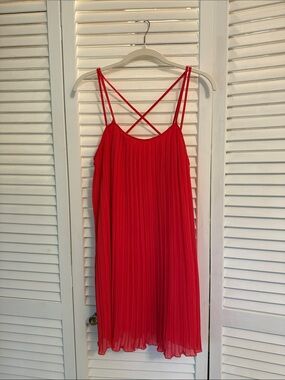 BCBGeneration Pink Pleated Spaghetti Strap Dress